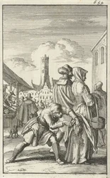 Woman in a Market Being Robbed of Her Purse